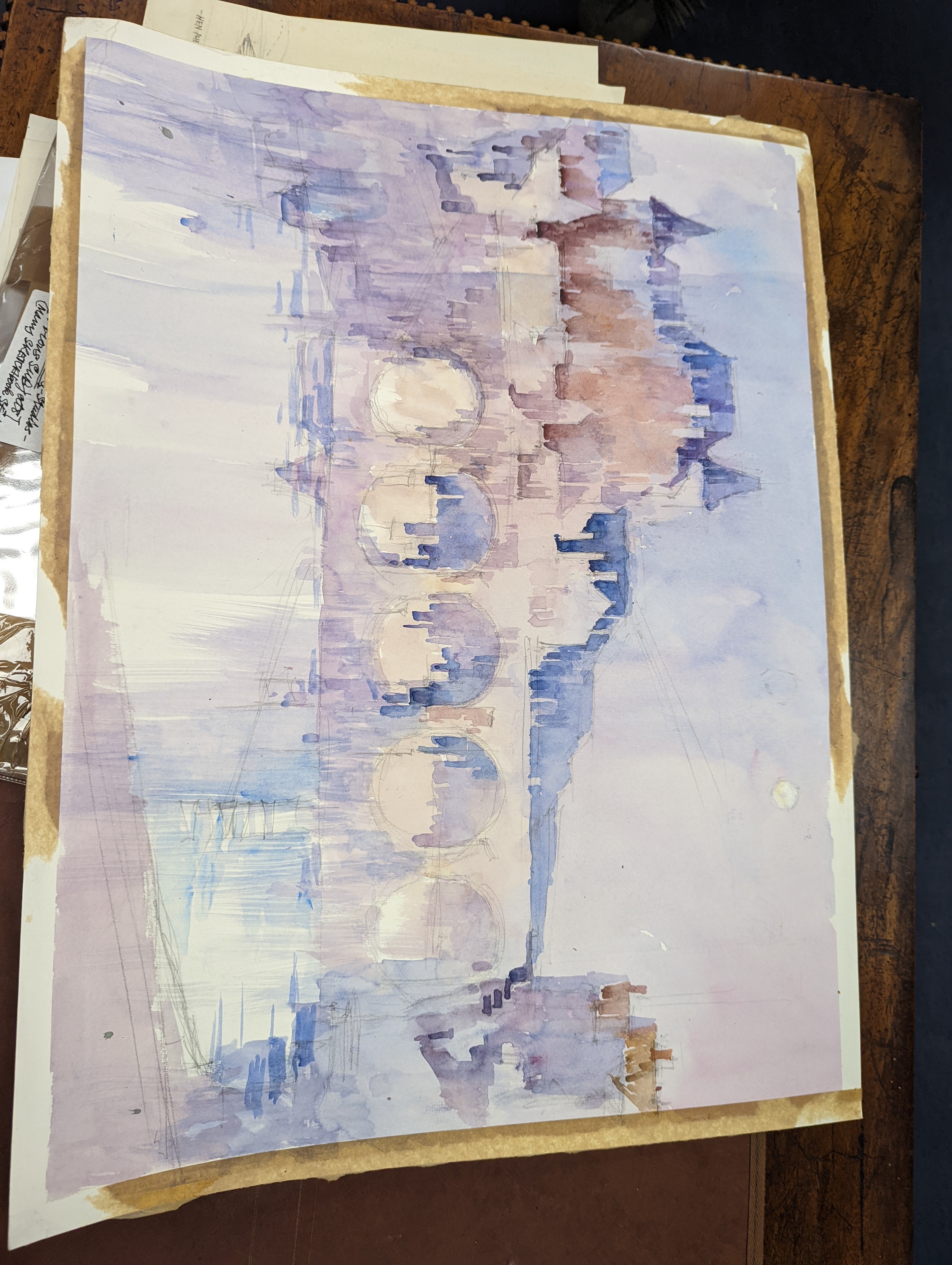 Michael Cadman (1920-2010), a folio of assorted watercolours and prints, Topographical scenes, largest 40 x 56cm, unframed